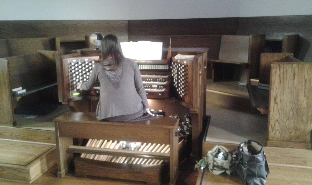 Merina Gordon plays the pipe organ at Seattle's Green Lake Adventist Church