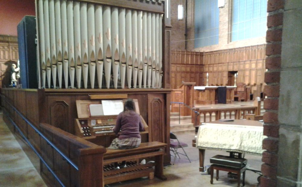 Merina Gordon played the tracker pipe organ at Blessed Sacrament Church, Seattle, Washington