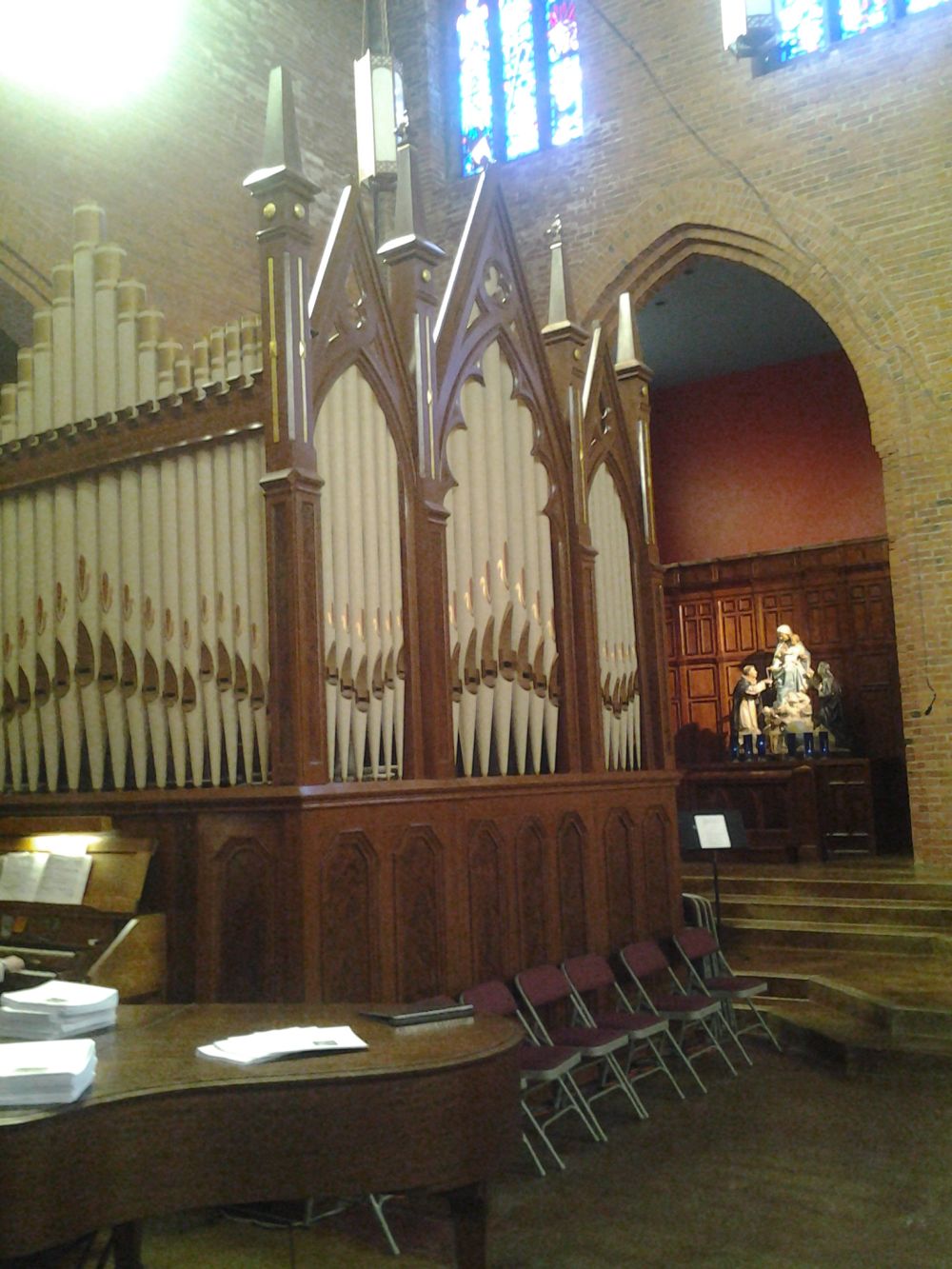 Merina Gordon played the tracker pipe organ at Blessed Sacrament Church, Seattle, Washington