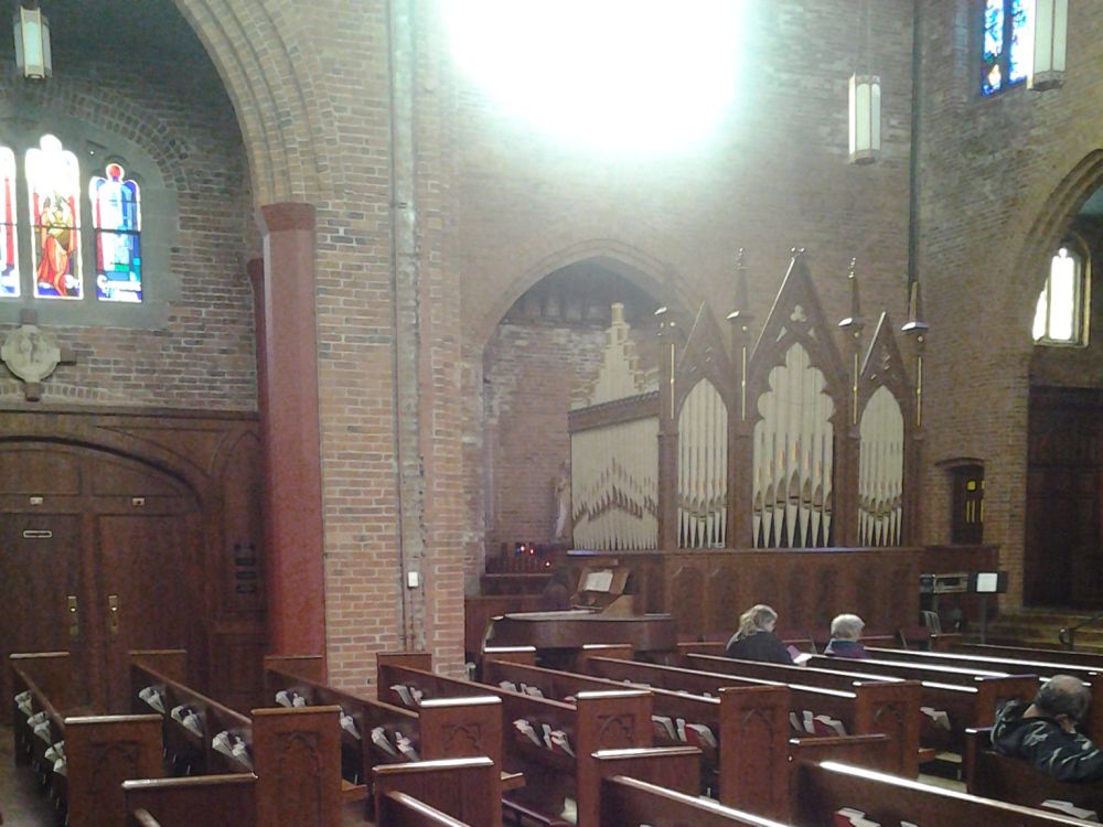 Merina Gordon played the tracker pipe organ at Blessed Sacrament Church, Seattle, Washington
